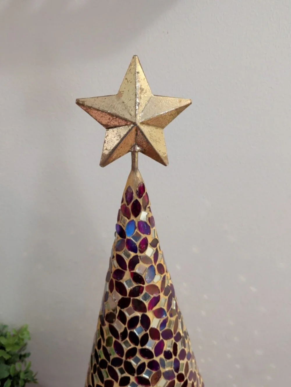 Pier 1 Imports Red Mosaic Glass Christmas Tree